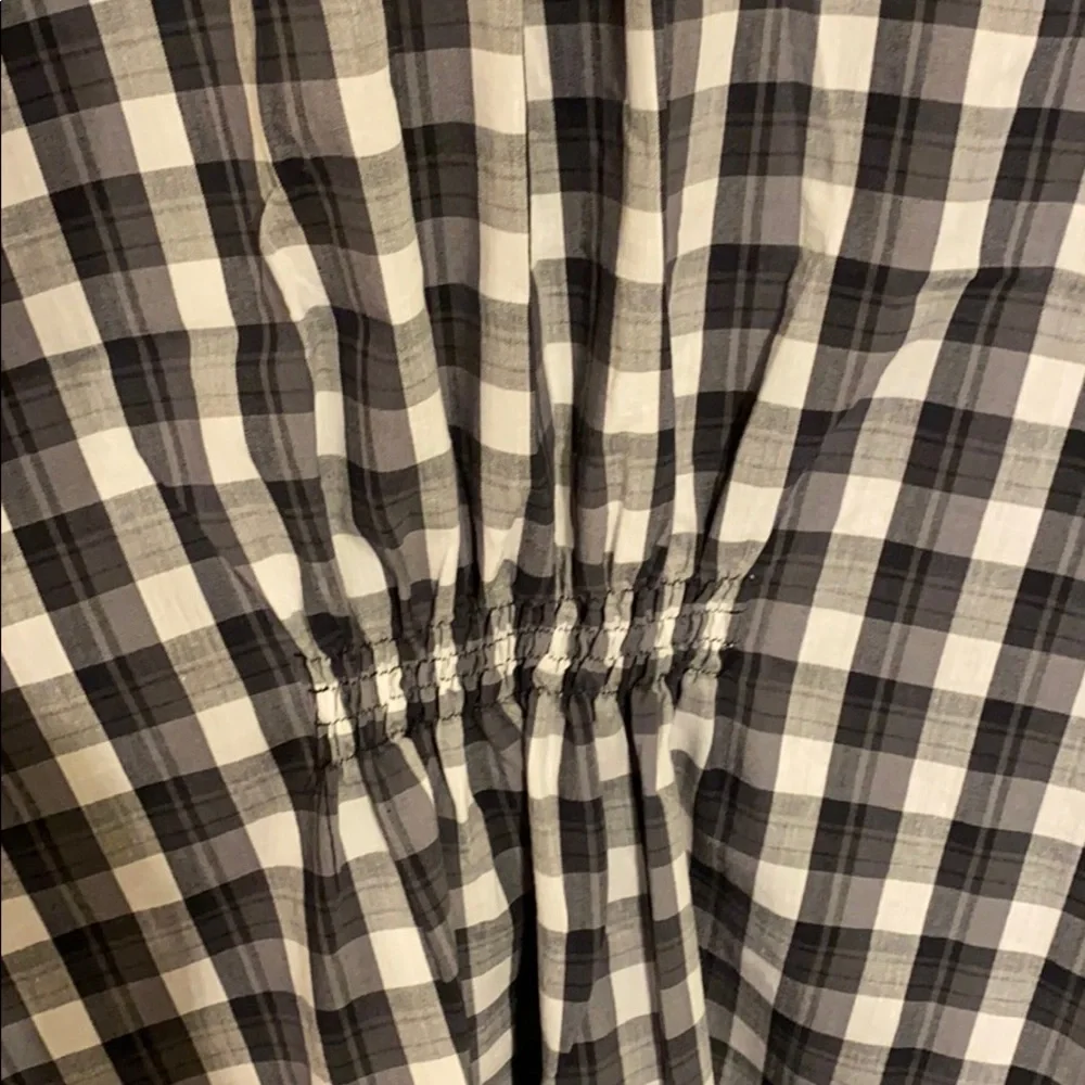 Black and white plaid button up shirt